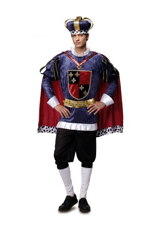 Disfraz de Rey Medieval azul para hombre
