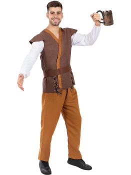 Disfraz de tabernero medieval para hombre