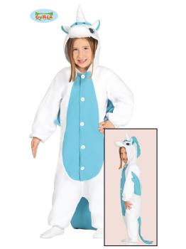 Disfraz de unicornio azul onesie infantil