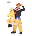 Disfraz hinchable de cowboy de rodeo para adulto