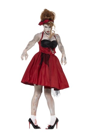 Disfraz rockabily zombie para mujer
