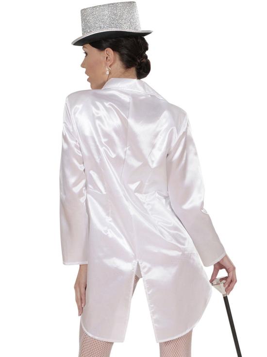 Frac blanco de raso para mujer