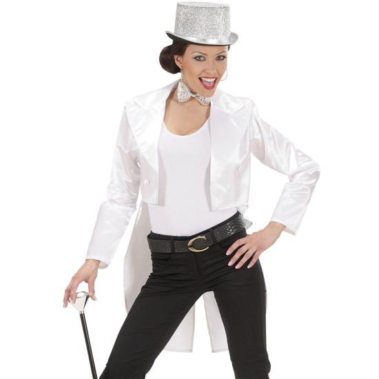 Frac blanco de raso para mujer