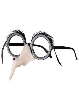 Gafas de bruja con nariz y cejas negras