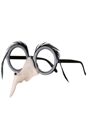 Gafas de bruja con nariz y cejas negras
