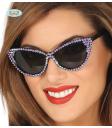Gafas de rockeras con brillantes morados para adulto