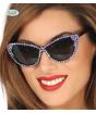 Gafas de rockeras con brillantes morados para adulto