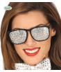 Gafas plateadas con brillantes incrustados