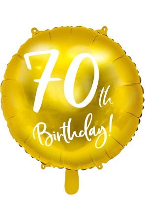 Globo 70 th Birthday dorado (45 cm)