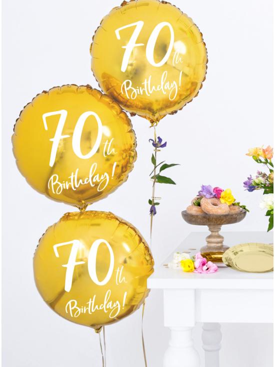 Globo 70 th Birthday dorado (45 cm)