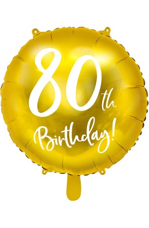 Globo 80 th Birthday dorado (45 cm)