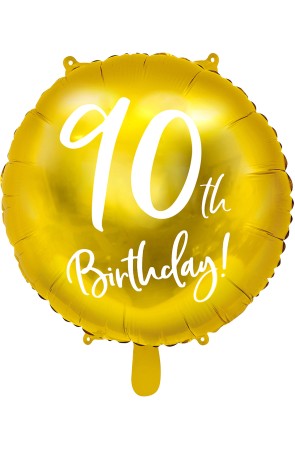 Globo 90 th Birthday dorado (45 cm)