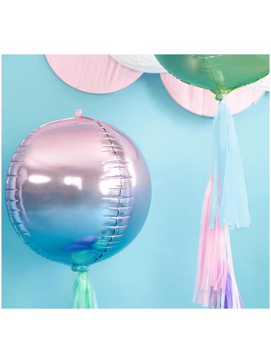 Globo con forma de bola azul y violeta iridiscente - Iridescent Mermaid