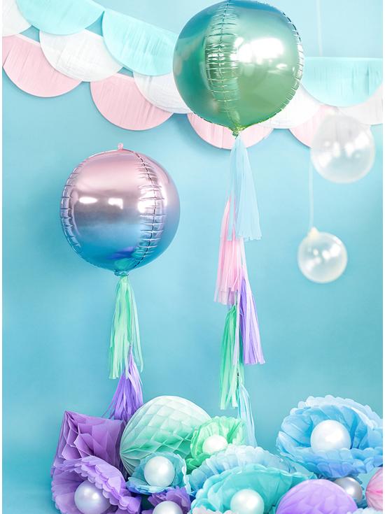 Globo con forma de bola azul y violeta iridiscente - Iridescent Mermaid