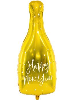 Globo de foil botella "Happy New Year" (32x82 cm)