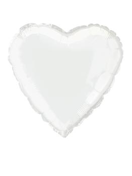 Globo de foil con forma de corazón blanco