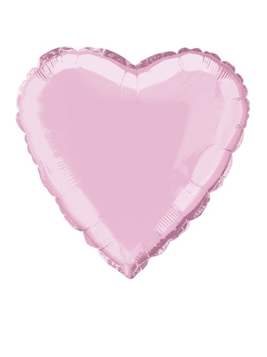 Globo de foil con forma de corazón rosa claro