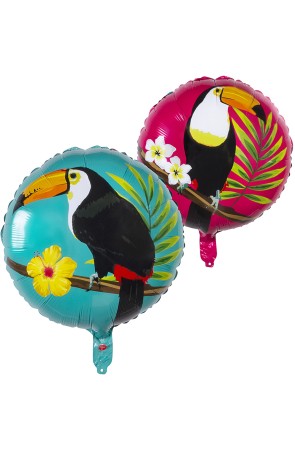 Globo de foil con tucán dos colores (45 cm) - Toucan Party