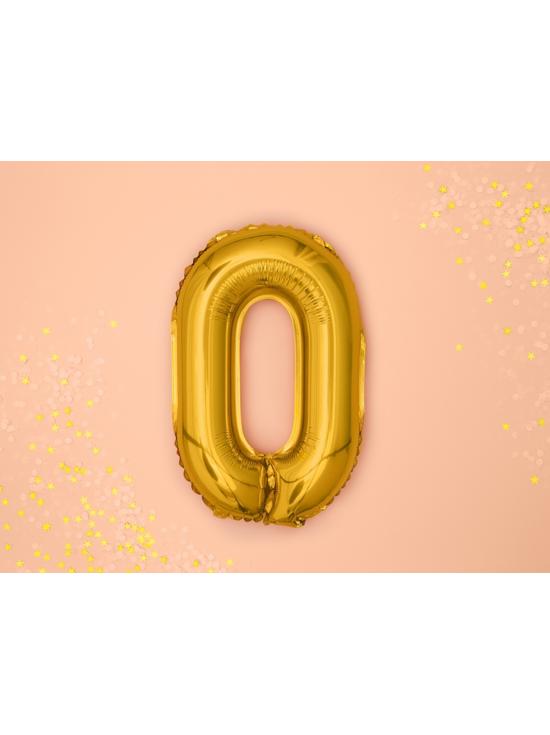 Globo foil "0" dorado (35 cm)