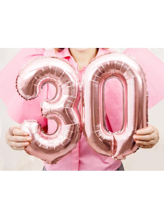 Globo foil "0" oro rosa (35 cm)