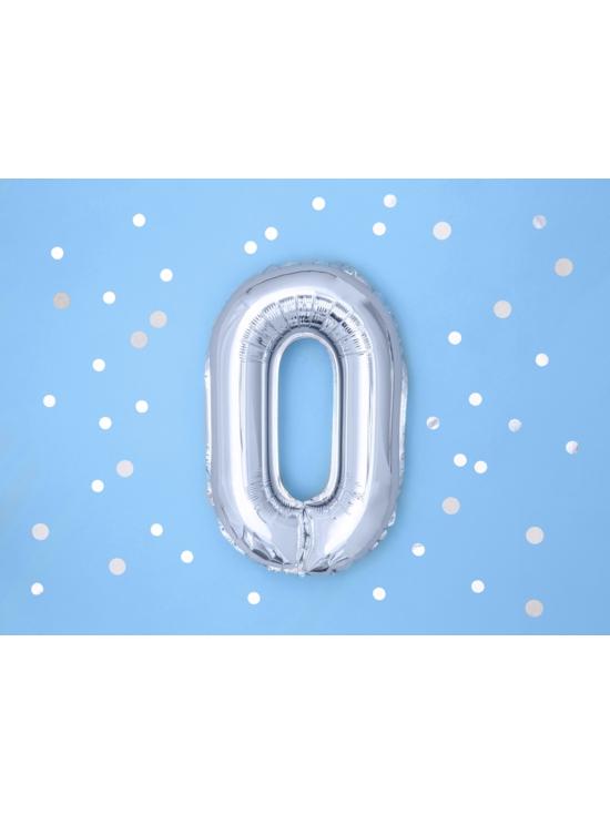 Globo foil "0" plateado