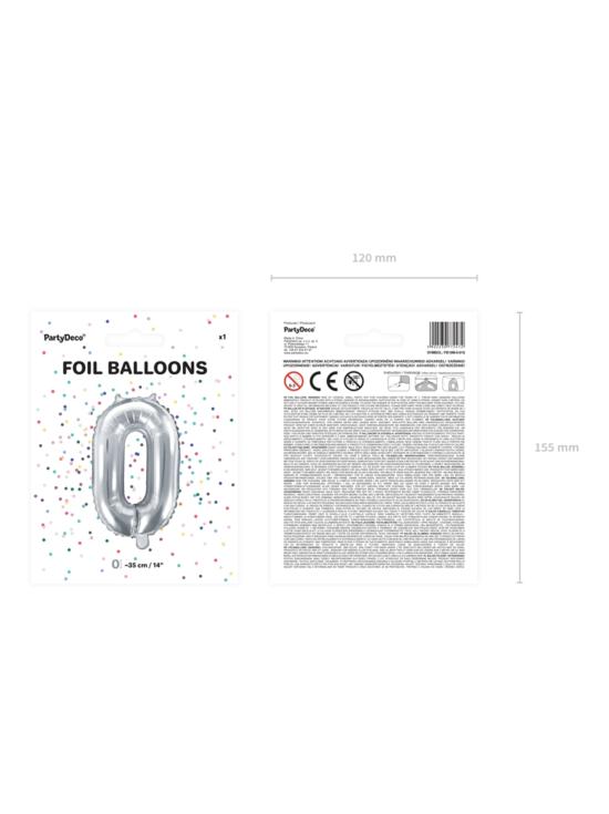 Globo foil "0" plateado