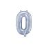 Globo foil "0" plateado con purpurina (35 cm)