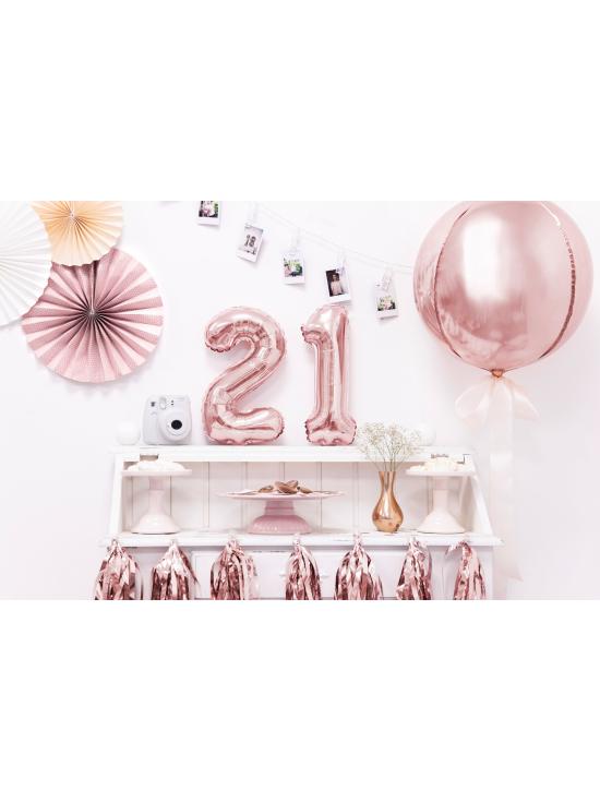 Globo foil "1" oro rosa (35 cm)