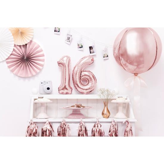 Globo foil "1" oro rosa (35 cm) Globo foil "1" oro rosa (35 cm)