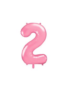 Globo foil "2" en rosa 86 cm
