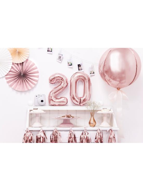 Globo foil "2" oro rosa (35 cm)