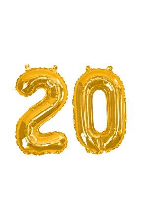 Globo foil "20" en dorado - Glitz & Glamour Black & Gold 40cm