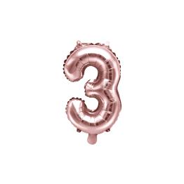Globo foil "3" oro rosa (35 cm)