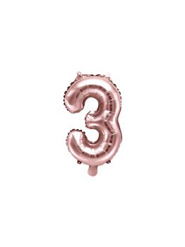Globo foil "3" oro rosa (35 cm)