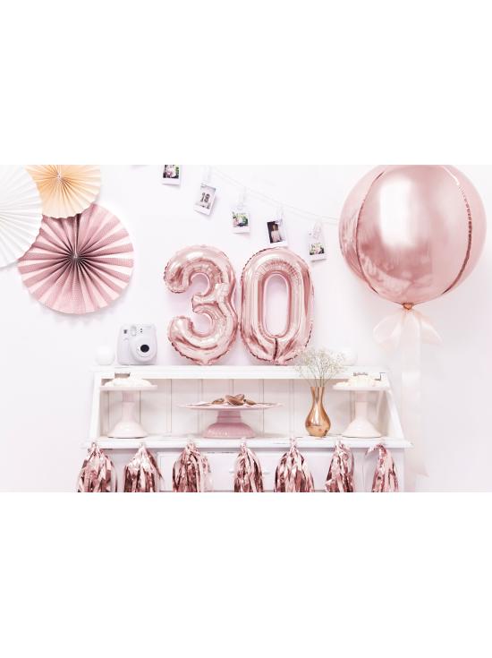Globo foil "3" oro rosa (35 cm)