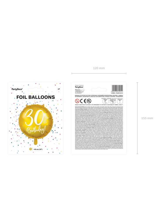 Globo foil "30" dorado