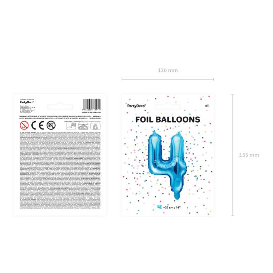 Globo foil "4" azul Globo foil "4" azul