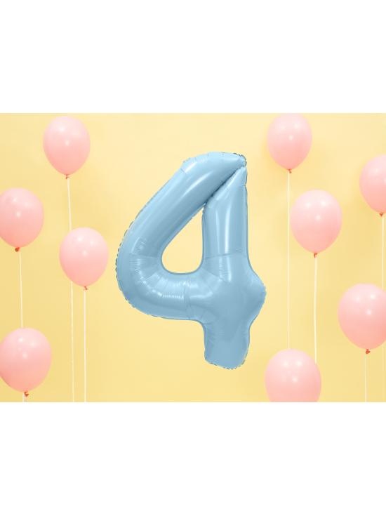 Globo foil "4" en azul claro 86 cm