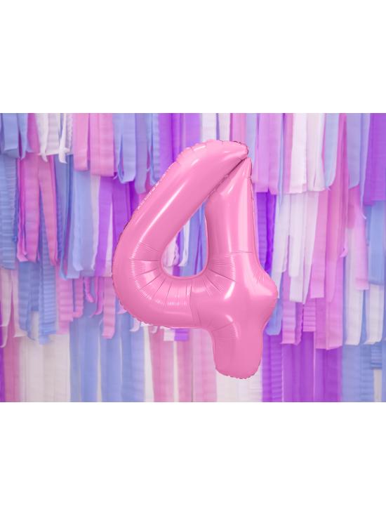Globo foil "4" en rosa 86 cm
