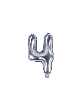 Globo foil "4" plateado