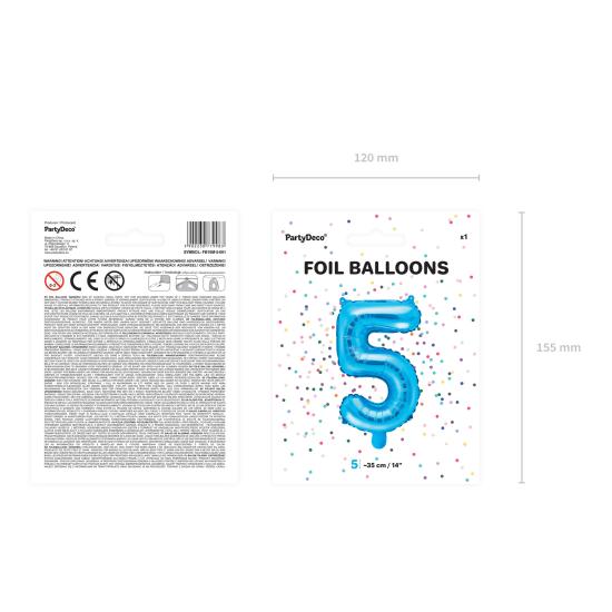 Globo foil "5" azul