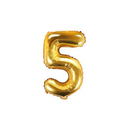 Globo foil "5" dorado (35 cm)