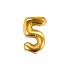 Globo foil "5" dorado (35 cm)