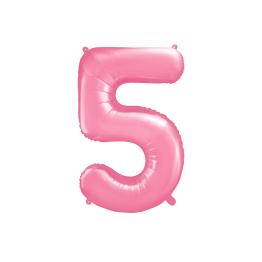 Globo foil "5" en rosa 86 cm