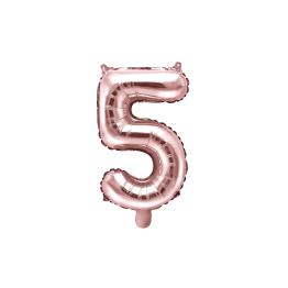 Globo foil "5" oro rosa (35 cm)