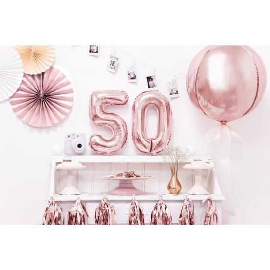Globo foil "5" oro rosa (35 cm)