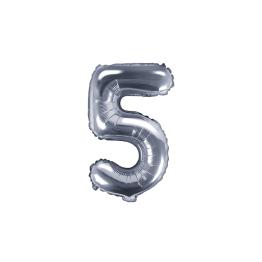 Globo foil "5" plateado