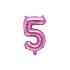 Globo foil "5" rosa oscuro