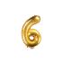 Globo foil "6" dorado (35 cm)