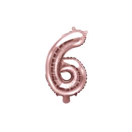 Globo foil "6" oro rosa (35 cm)